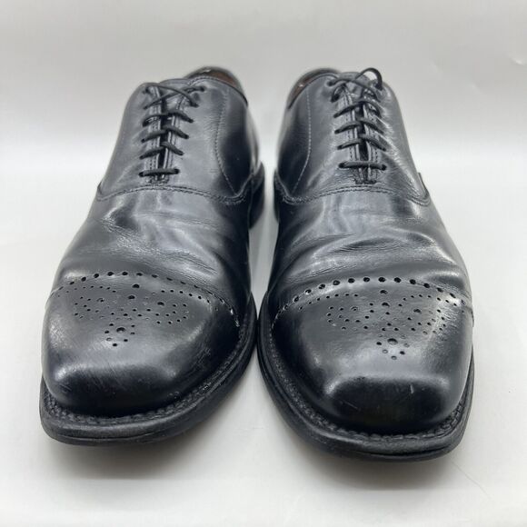 Allen Edmonds Dryden Medallion Shoes Men Size 9.5 D Black Leather Cap Toe Oxford main image 7
